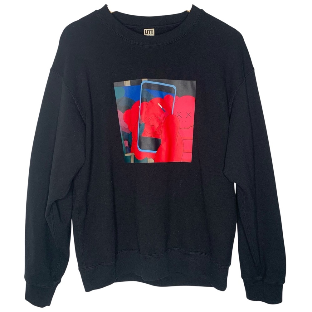 Uniqlo Kaws x‎ Andy Warhol Black Crew Neck Sweatshirt size Medium